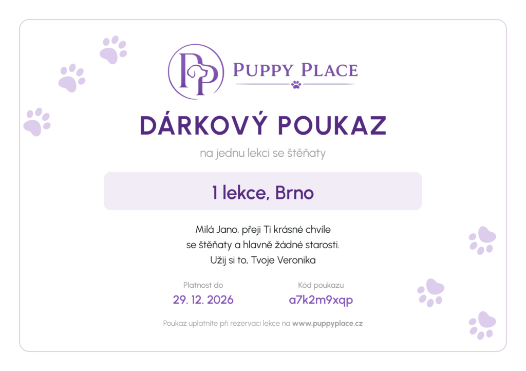 Dárkový poukaz na lekci jógy se štěňaty, Brno